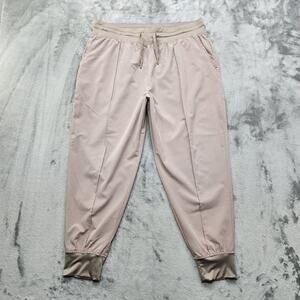Leg3nd Pants Womens XL Beige Pull On Front Seam Crop Jogger Lightweight Workout